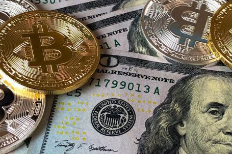 Stock Market - Bitcoins and U.s Dollar Bills